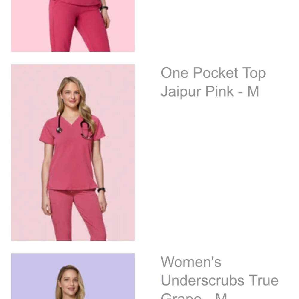 Mandala Jaipur Pink Scrub Set - Top & Pants M Tall